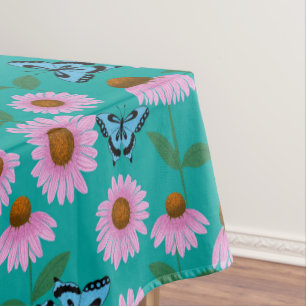 Lila Stützen und Schmetterlingsmuster Tischdecke
