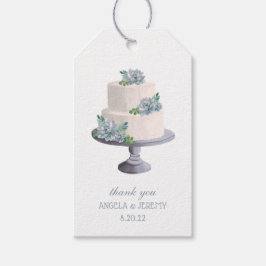 Lila Sukkulenter Hochzeitstorte Vielen Dank Geschenkanhänger