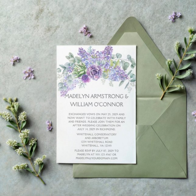 Lila Sukkuline, Lilacs, nur Lavendel-Empfang Einladung (Von Creator hochgeladen)