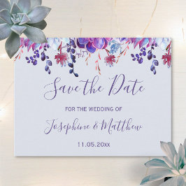Lila Sukkuline Save the Date Ankündigungspostkarte