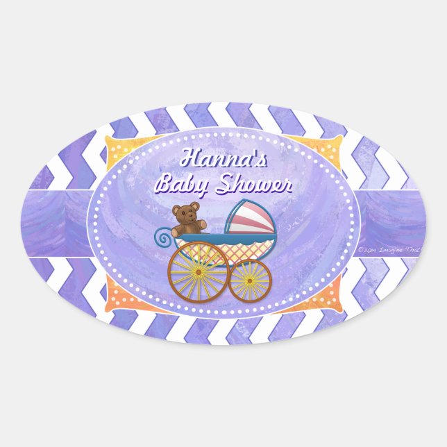 Lila Sun Baby Stuff Ovaler Aufkleber (Vorderseite)
