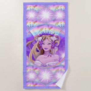 Lila Sun Fairy Beach Handtuch
