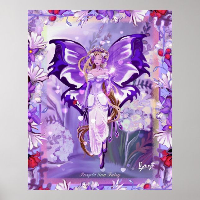 Lila Sun Fairy Foto drucken Poster (Vorne)