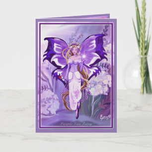 Lila Sun Fairy Geburtstagkarte Dankeskarte