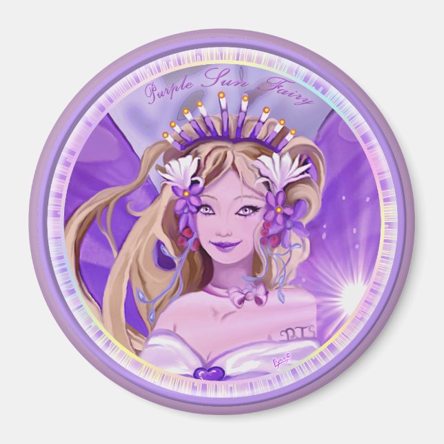 Lila Sun Fairy Magnet (Vorne)