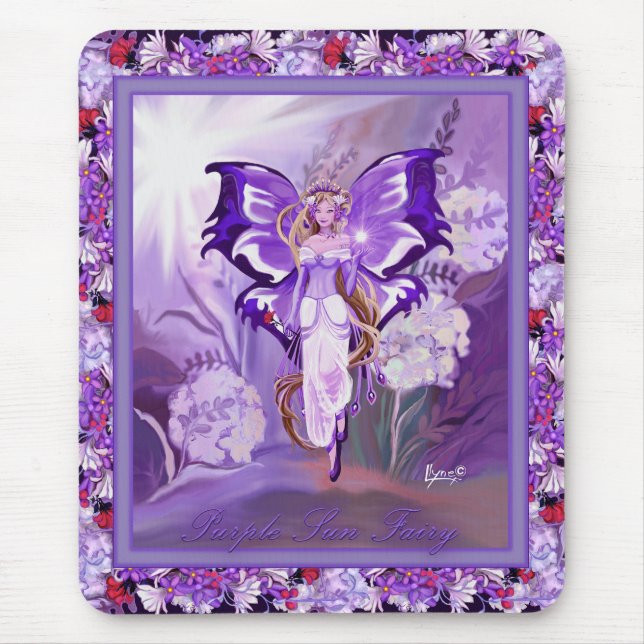 Lila Sun Fairy Mouse Pad Mousepad (Vorne)