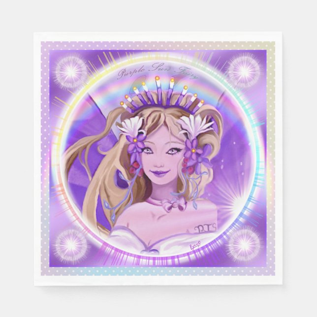 Lila Sun Fairy Napkins Serviette (Vorderseite)
