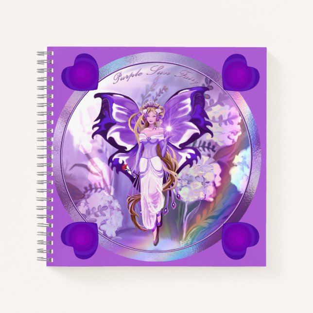 Lila Sun Fairy-Notebook Notizbuch (Vorderseite)