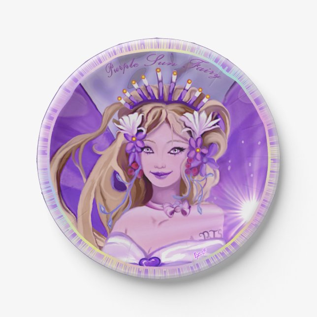 Lila Sun Fairy Paper-Teller Pappteller (Vorderseite)