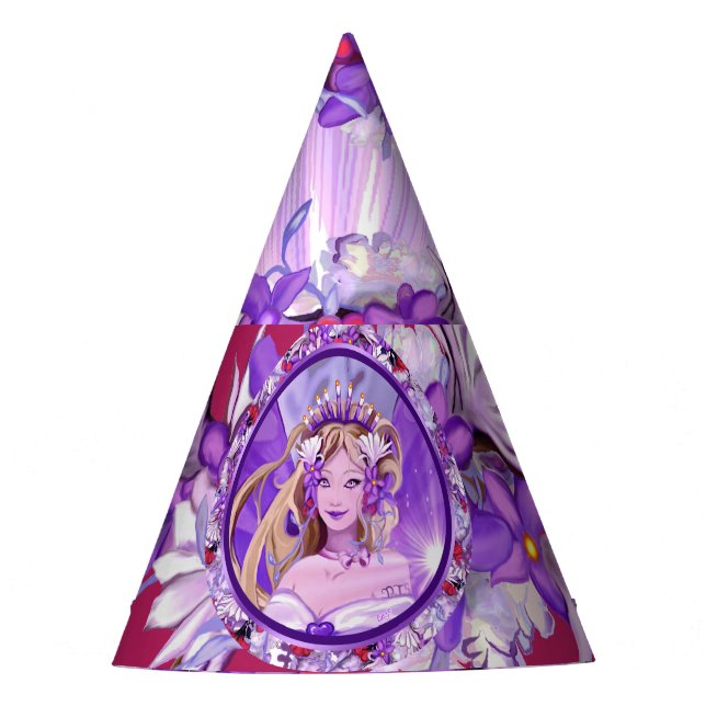 Lila Sun Fairy Party Hat Partyhütchen (Vorderseite)