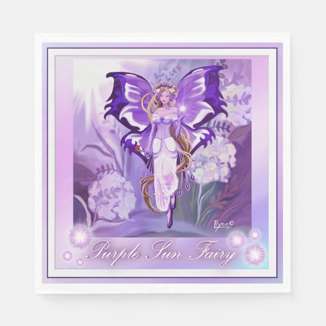 Lila Sun Fairy Serviette (Vorderseite)
