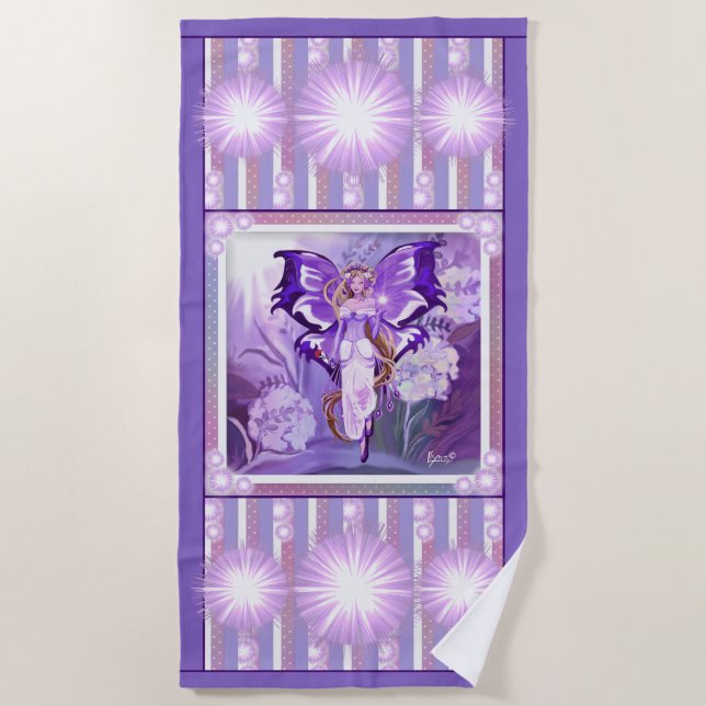 Lila Sun Fairy Strandtuch (Vorderseite)