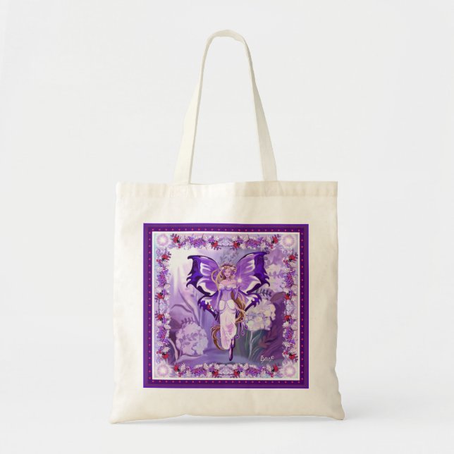 Lila Sun Fairy Tote Bag Tragetasche (Vorne)