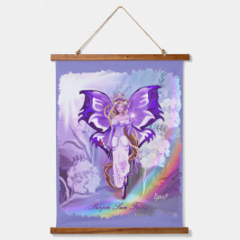 Lila Sun Fairy Wandteppich Mit Holzrahmen