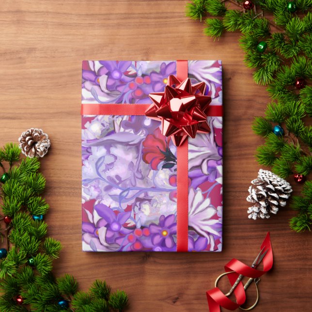 Lila Sun Fairy Wrapping Paper Geschenkpapier (Feiertagsgeschenk)
