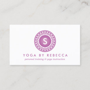 LILA SUN-LOGO-MONOGRAM für YOGA STUDIO, LEHRER Visitenkarte