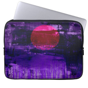 Lila Sunset Abstraktes Bild 3 Laptopschutzhülle