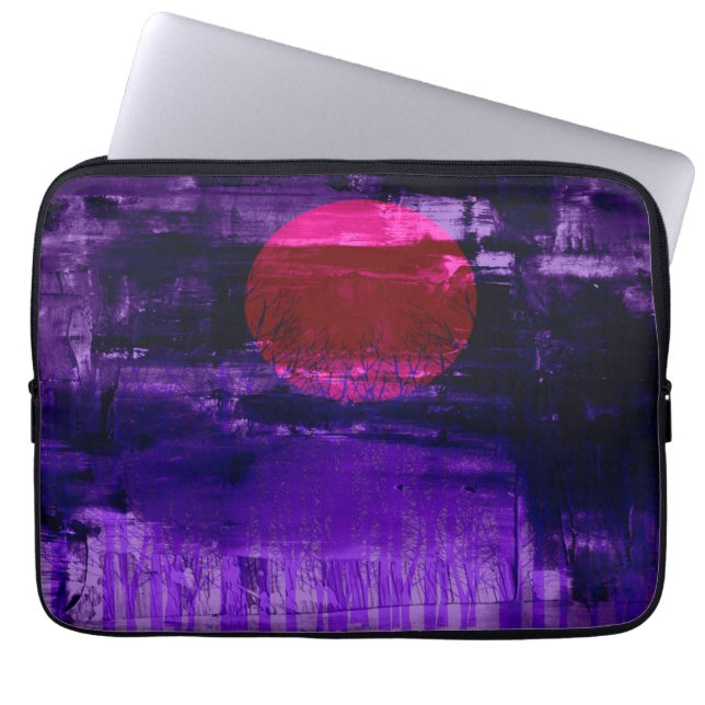 Lila Sunset | Abstraktes Bild 3 Laptopschutzhülle (Vorderseite)