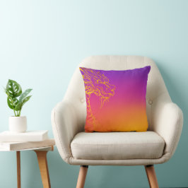 Lila Sunset Ombre Dragon Throw Kissen