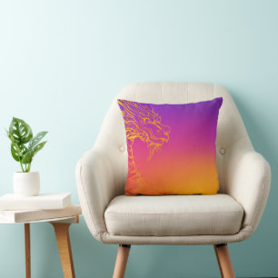 Lila Sunset Ombre Dragon Throw Kissen