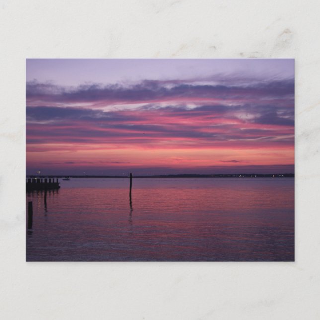 Lila Sunset Postkarte (Vorderseite)