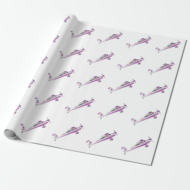 Lila Super Decathlon mit einer Blume auf Schwanz Geschenkpapier (Ungerollt)