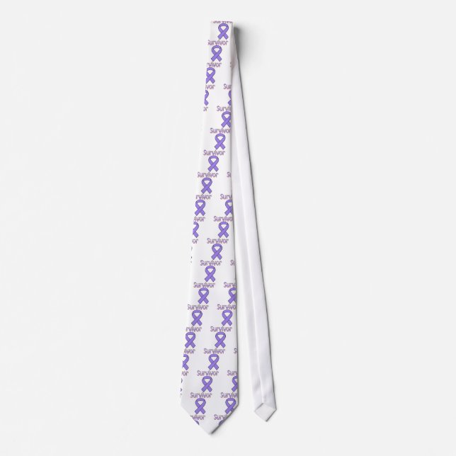 Lila Survivor Ribbon Krawatte (Vorderseite)