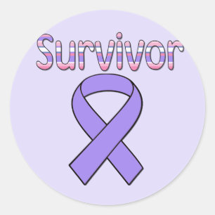 Lila Survivor Ribbon Runder Aufkleber