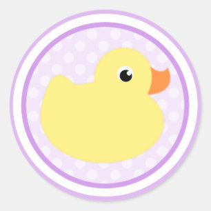 Lila süße Baby-Enten-Aufkleber Runder Aufkleber