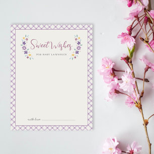 Lila süße blumige Wünsche für Baby Shower Karte