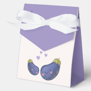 Lila süße kleine Herz-Aubergine Baby Shower Geschenkschachtel