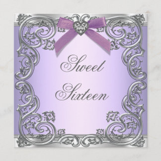 Lila Sweet 16 Geburtstagsparty Einladung