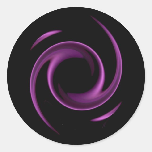 Lila Swirl-Designkleber Runder Aufkleber (Vorderseite)