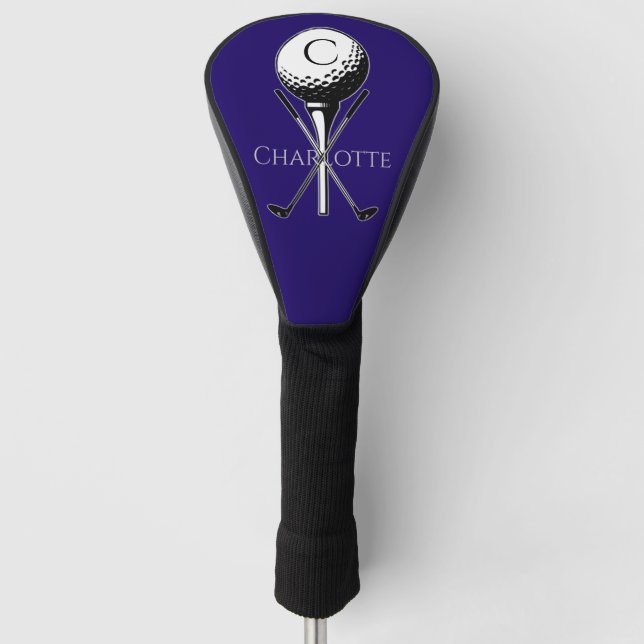 Lila T-Shirt Mit Monogramm Golf T-Shirt Golf Headcover (Vorderseite)