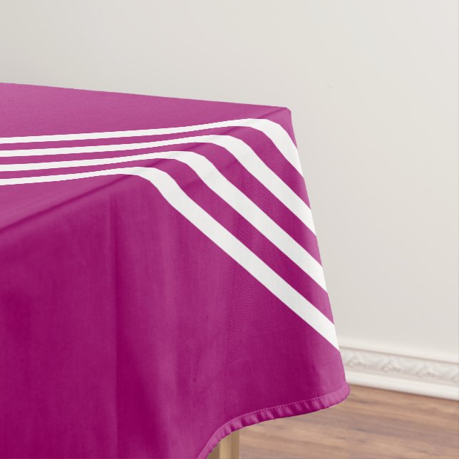 Lila Tablett mit weißem Streifen - benutzerdefinie Tischdecke (Beispiel)