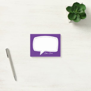 lila Talk Blase Personalisiert Name Sprechblase Post-it Klebezettel