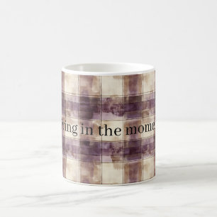 Lila-Tan-Creme-Streifen Kaffeetasse