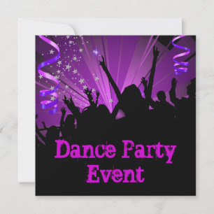 Lila Tanzparty-Event-Menge Rave Einladung