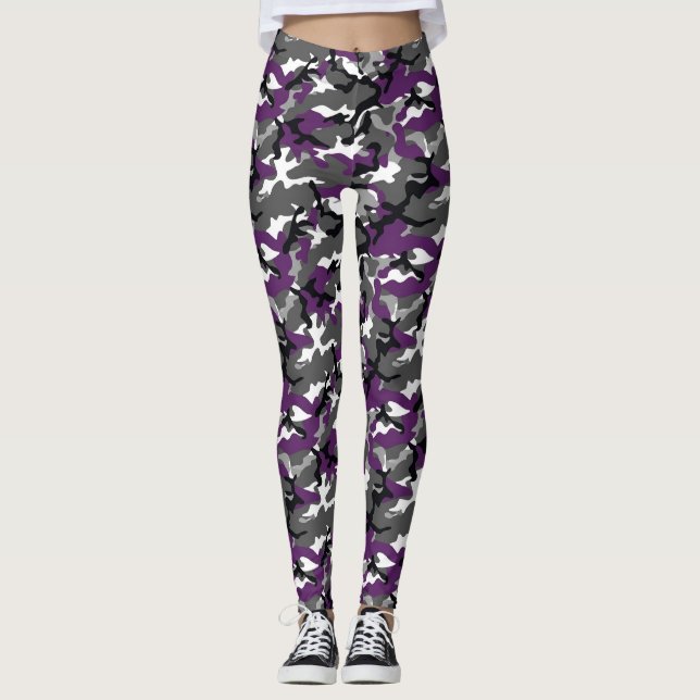 Lila-Tarnleggings Leggings (Vorderseite)