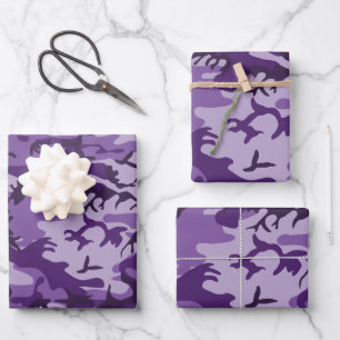Lila-Tarnmuster, Militär, Armee Geschenkpapier Set