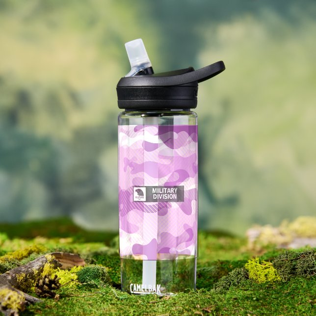 Lila-Tarnmuster Trinkflasche (Außenbereich (gedreht))