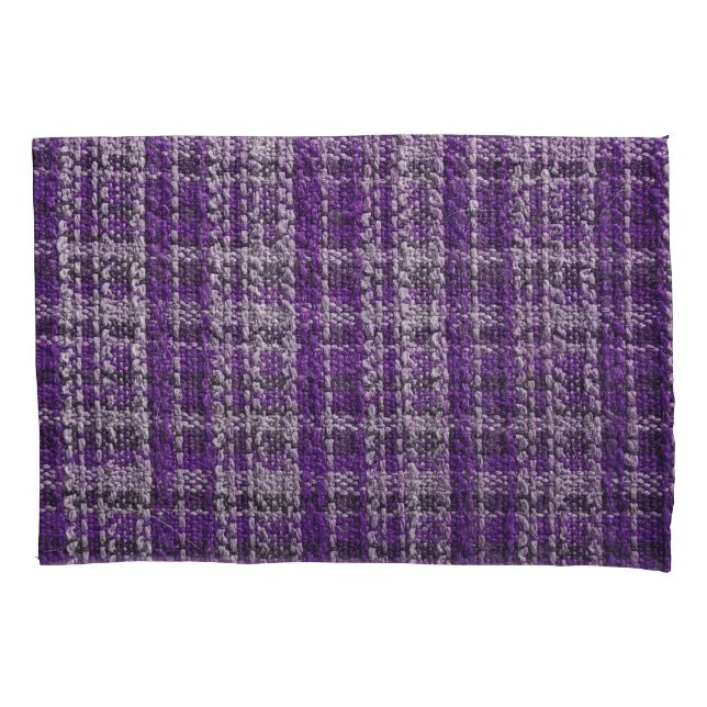 Lila Tartan-Gewebe: texturierter Hintergrund. Kissenbezug (Vorderseite)