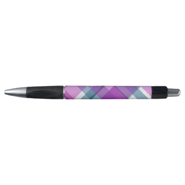 Lila Tartan-Muster Kugelschreiber (Vorderseite)