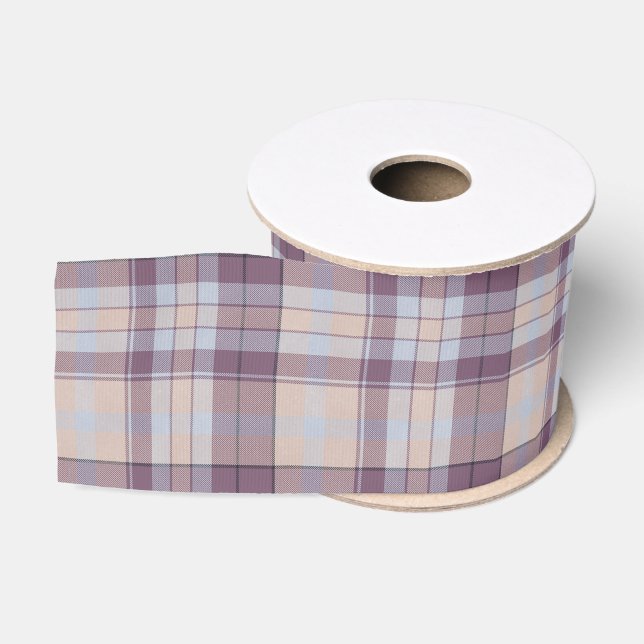 Lila Tartan Ripsband (Spule)