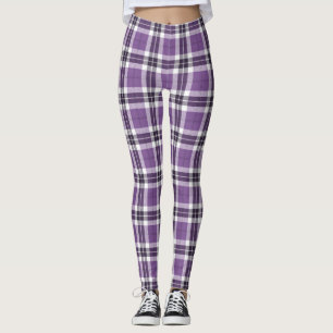 Lila Tartankariertes schottisches Kilt-Muster Leggings