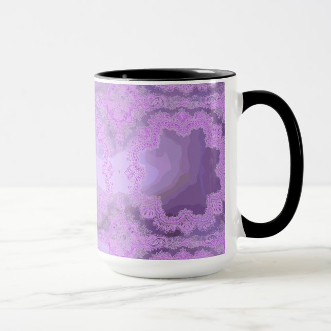 Lila Taschentuch Abstrakt Ringer-Tasse Tasse (Rechts)