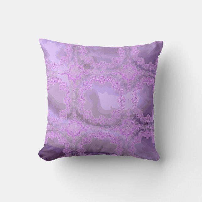 Lila Taschentuch Abstrakt Square Pillow Kissen (Vorderseite)