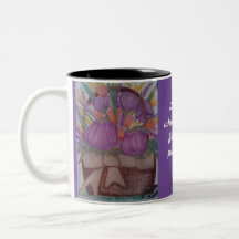 Lila Tasse, violette Blumen, Helen Keller Gedicht