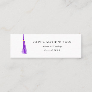 Lila Tassel Abschluss Name-Karte Mini Visitenkarte