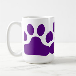 Lila Tatzen-Druck Kaffeetasse